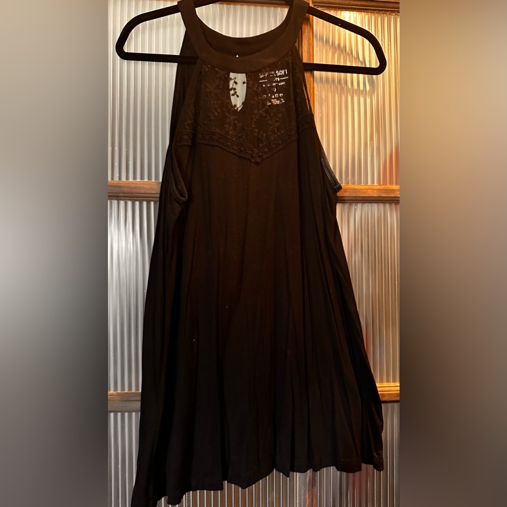 Torrid Black flowy top with Lace Detail